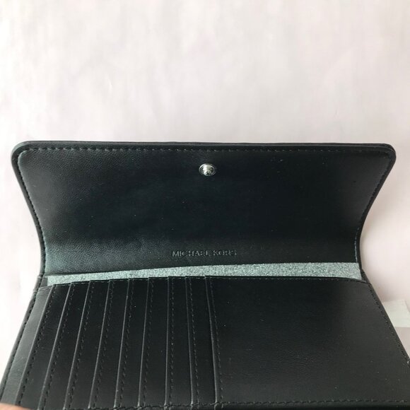Michael Kors Jet Set Travel LG Trifold Women's Wallet - Black MSRP $328 - Picture 11 of 14
